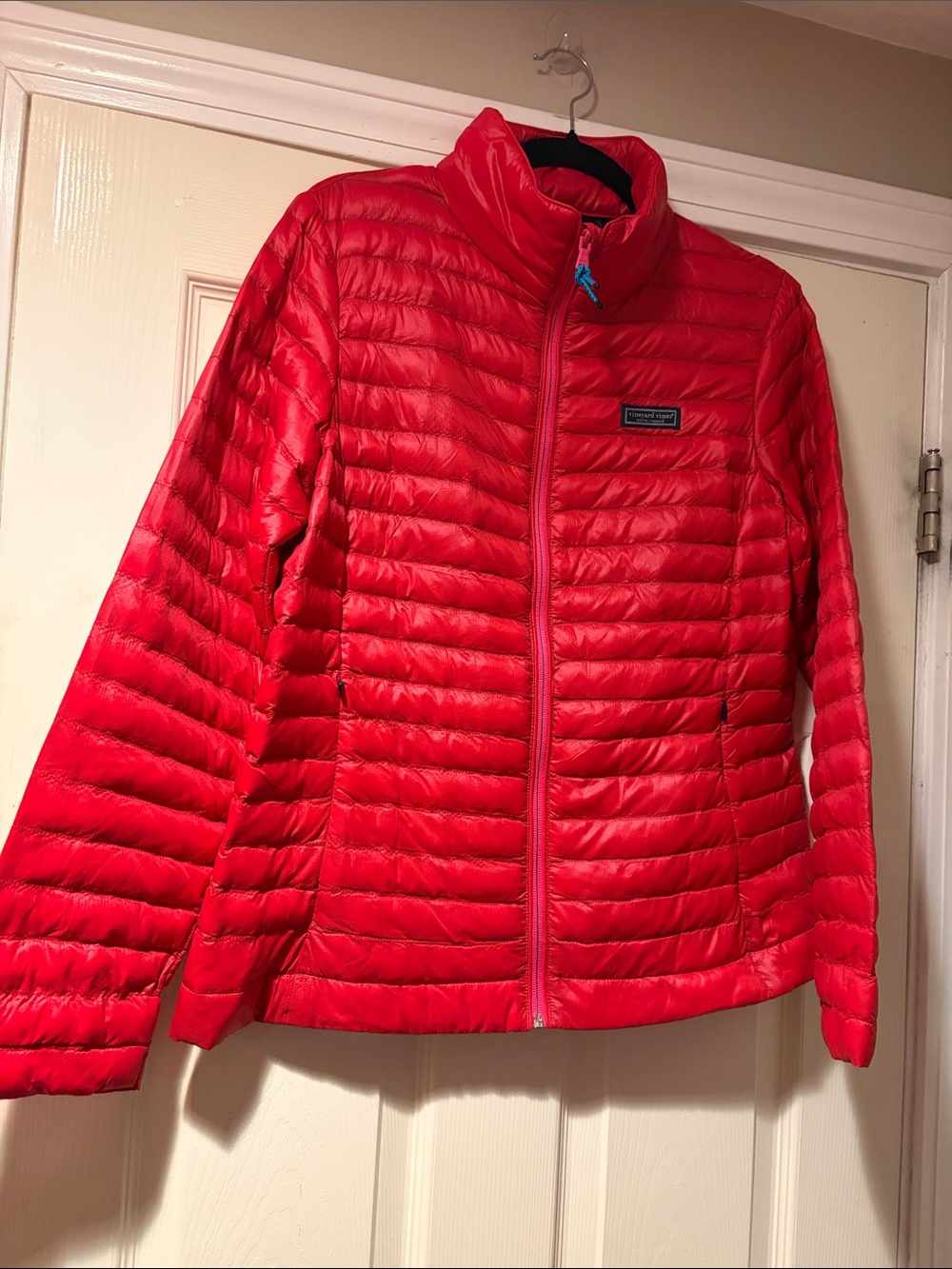 Vineyard Vines NWOT Women's Quilted Packable Puffer Jacket in Red S